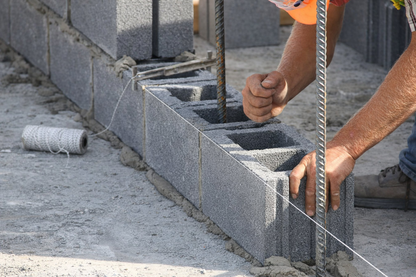 Foundation block wall installation in Salinas, CA