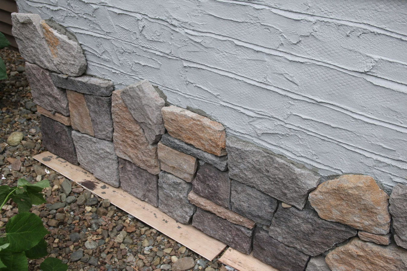 Stone veneer installation